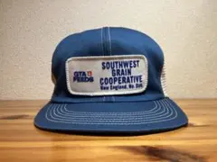【アメリカ製】ヴィンテージ　キャップ　トラッカーキャップ　メッシュキャップ　青