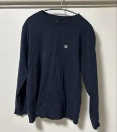 champion チャンピオン　ロゴ刺繍　ロンT ネイビー L