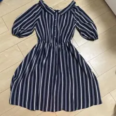 ウィルセレクション　ストライプワンピース　リボンベルト付き