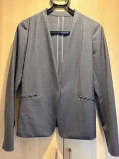 UNITED ARROWS ノーカラージャケット パンツスーツ グレー 42