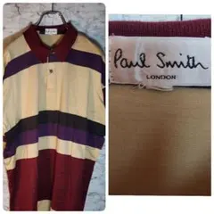 【美品✨】Paul Smith ラガーシャツ 薄生地ボーダー ポロシャツ