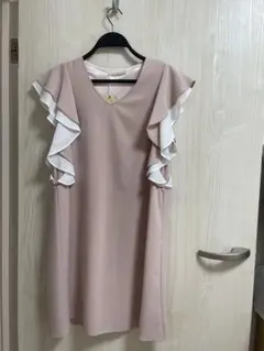 silent worth フリル袖 膝丈ワンピース