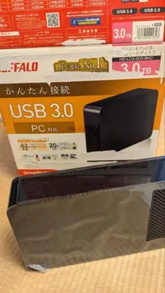 BUFFALO 外付けHDD 3.0TB（HD-LC3.0U3-BKC）