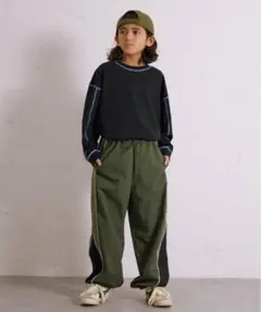 PAIRMANON STREET ナイロンサイドラインパイピング ワイド パンツ