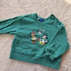 Disney ミッキー ミニー トレーナー 95cm グリーン