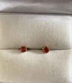 値下げ☆極美品K18イエローゴールド ファイアーオパール ピアス0.8ct 
