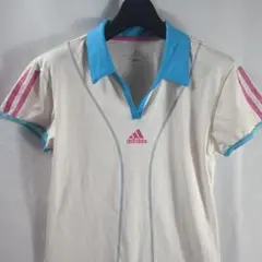 Lサイズ⭐️adidas（アディダス） レディース 速乾ポロシャツ ホワイト系のサムネイル