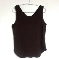 GU リブ2WAYタンクトップ　ダークブラウン　L