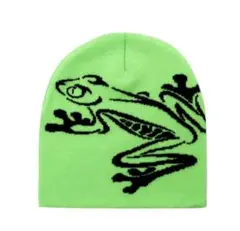 ビーニー ニット帽 カエルデザインニット帽　y2k グランジ　hiphop