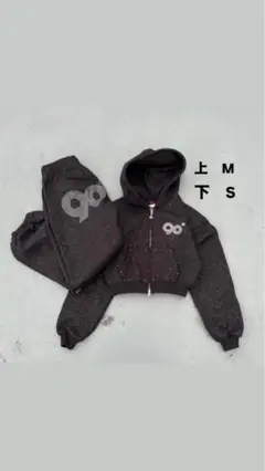 9090 パーカー セットアップ キラキラ ラメ ラメ入り黒フード付き m11086356827_1.jpg?1744597320