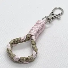 【薄ピンクｘ金】フィンガーストラップ スマホストラップ パラコード fs01