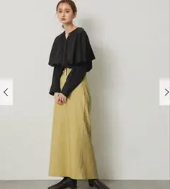 アーバンリサーチ ストレッチサスツキハイウエストスカート サイズLイエロー