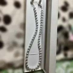 真珠 ロングシルバーネックレス ホワイトのサムネイル