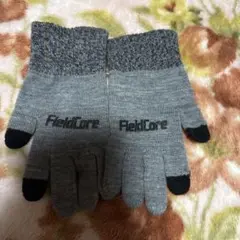FieldCore グレー ニット手袋 キッズサイズ