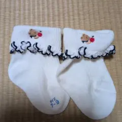 ファミリア、ベビー靴下 フリル付き 7-9cm