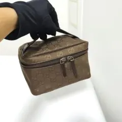 ほぼ未使用☆ グッチ バニティ ハンドバッグ GGキャンバス 106646 
