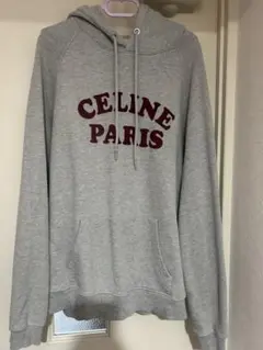 CELINE PARIS フード付きスウェットパーカー グレーのサムネイル