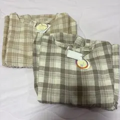 tete a tete データテート リネンチェックブラウス 親子　２枚　M