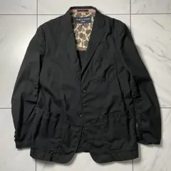 COMMEdesGARCONS HOMME ウール縮絨 裏地ペイズリー 黒 S