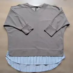 しまむら　HK WORKS LONDON Vネック レイヤードTシャツ