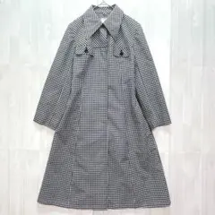 Top Pigeon 比翼ボタンチェックスプリングコート　ネイビー　11号