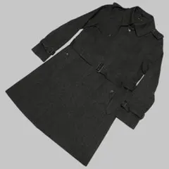 美品 麻布テーラー アンゴラ カシミヤ ヘリンボーン ウール コート 濃グレー 美品 麻布テーラー アンゴラ カシミヤ ヘリンボーン ウール コート 濃
