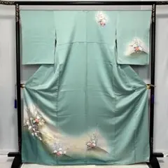 D983 訪問着 やまと誂製 金駒刺繍 正絹 着物 袷 しつけ糸付き未使用極