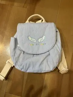 ストライプリュック (羽根刺繍付き)