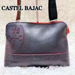 美品　CASTELBAJAC ショルダーバッグ クラッチ　2way 黒　赤のサムネイル