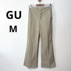 美品 GU M ライトグリーン チェックフレアパンツ スラックス