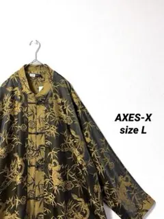 未使用タグ付き【AXES-X】アクシーズ　チャイナシャツ　ブラウス　ドラゴン　Lのサムネイル