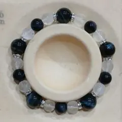 ダークブルータイガーアイ　ホワイトガーデンクォーツ