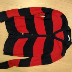 CIAOPANIC 赤黒ストライプ カーディガン