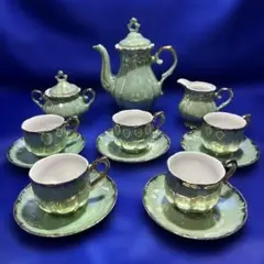 【昭和レトロ】カップ&ソーサー5客セット +ポット類3点セット