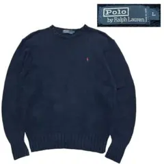 【90s】 ラルフローレン　コットンニット　ローゲージニット　やや厚手生地