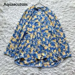 アクアスキュータム 総柄花柄スキッパーブラウス 大きいサイズ　15のサムネイル