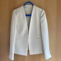 グリーンレーベルリラクシング　オフホワイト ノーカラージャケッ38 セレモニー