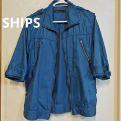 SHIPS 青いジッパー付きカジュアルジャンパーのサムネイル