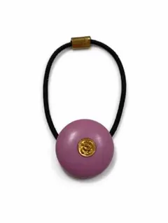 CHANEL ヘアゴム 미사용 品 パープル×ゴールドココシャネル②