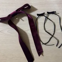 ヘアアクセサリー ベロア リボン