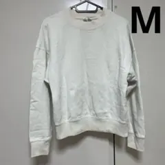 ユニクロU スウェットクルーネックプルオーバー　オフホワイト　長袖　M