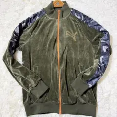 【希少】PUMAトラックジャケット ベロア ジャージ　Y2K カーキ　迷彩