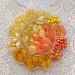 プラスチックビーズセット 花型ケース