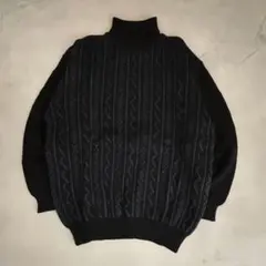 即日発送可能 古着 タートルネック セーター 黒 大きめ L