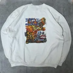 SANTEE スウェット 00s FIRE RESCUEプリント 白