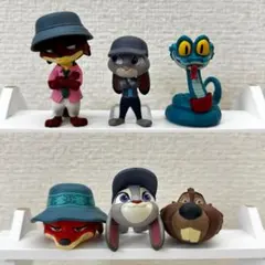ズートピア2 ファッションリング ならぶんです ニック フィギュア ガチャ6点
