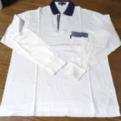 長袖ポロシャツ 白