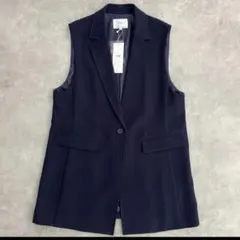 新品未使用 タグ付き 23区 ジレ ベスト ロング丈 セレモニー ネイビー