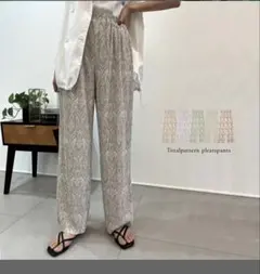 Re:EDIT 柄入りワイドパンツ ベージュ系 144