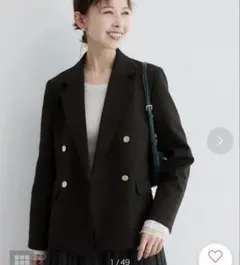 ROPÉ PICNIC ウールライクサージ金ボタンジャケット　38